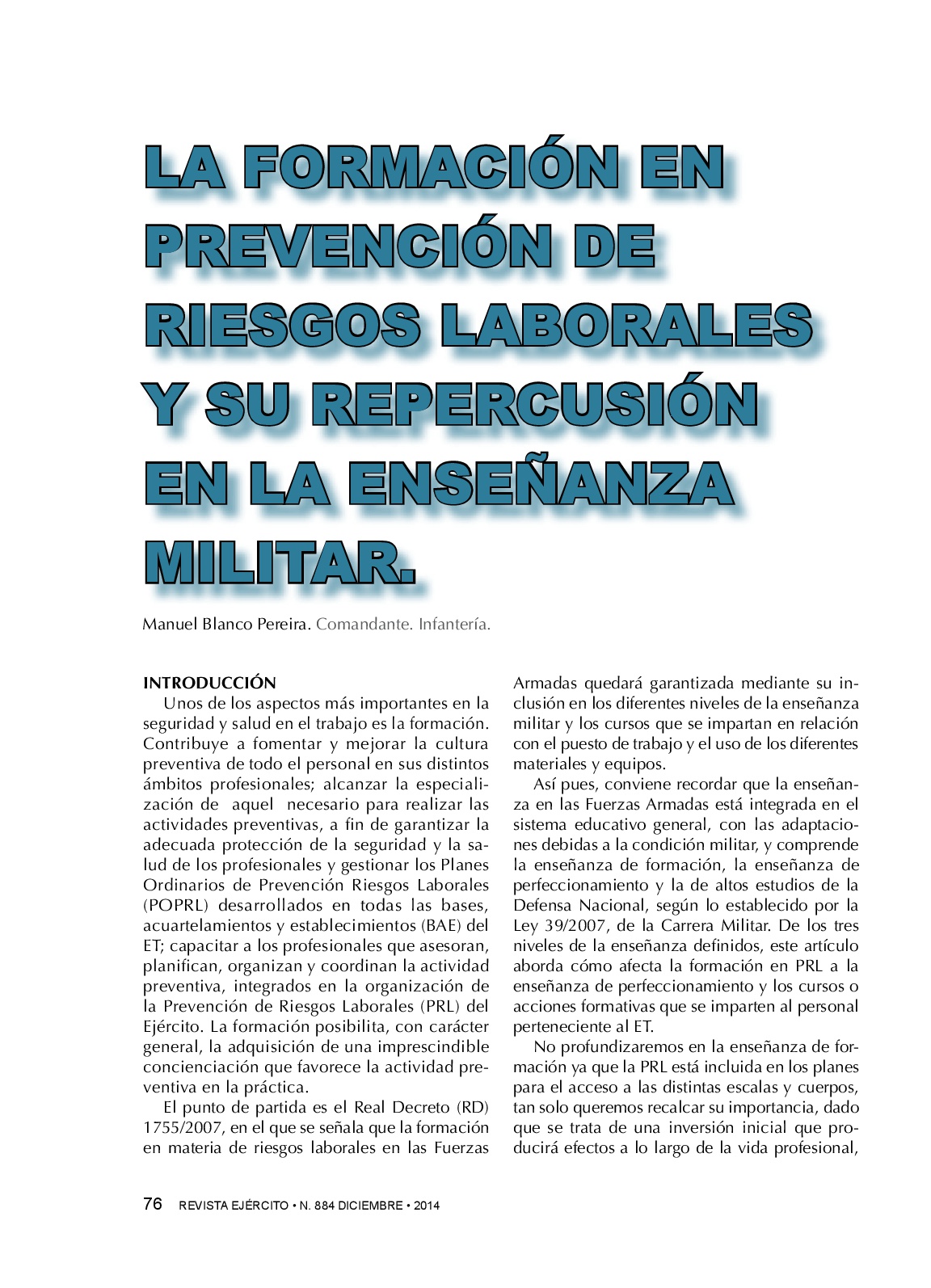 PRLB EN EL ÁMBITO MILITAR