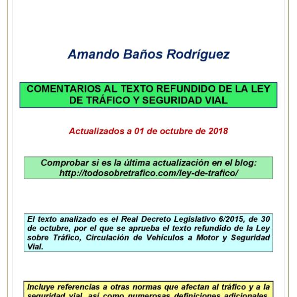 Comentarios al texto refundido de la Ley de Trafico y Seguridad Vial